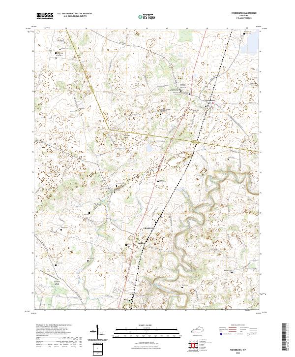 US Topo 7.5-minute map for Woodburn KY