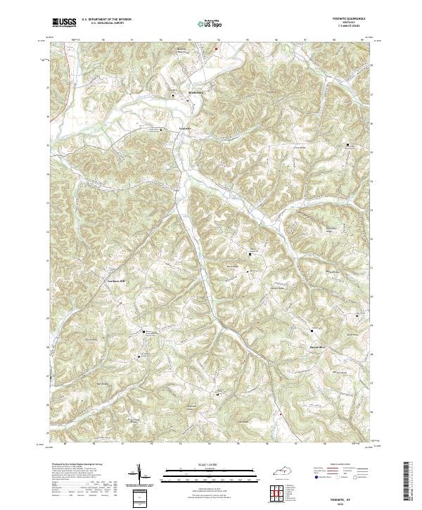 US Topo 7.5-minute map for Yosemite KY