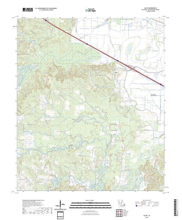 US Topo 7.5-minute map for Allen LA