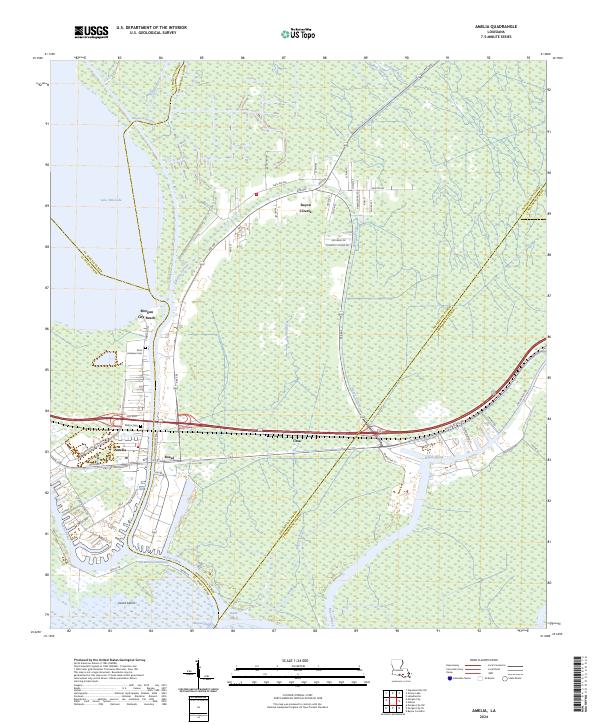 US Topo 7.5-minute map for Amelia LA