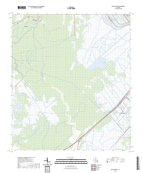 US Topo 7.5-minute map for Bayou Boeuf LA