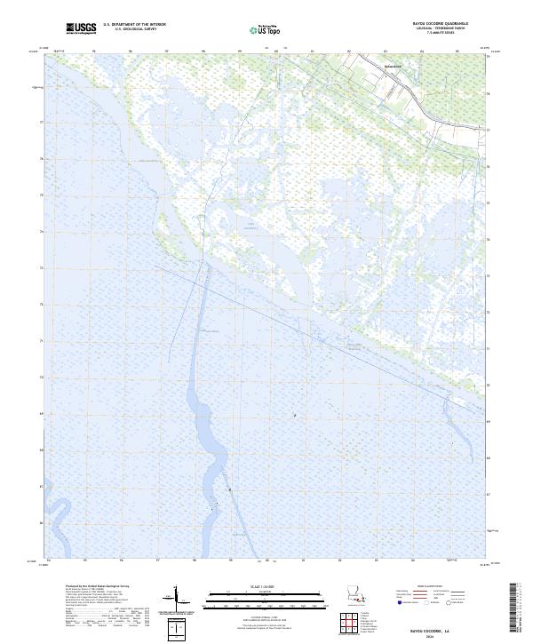 US Topo 7.5-minute map for Bayou Cocodrie LA