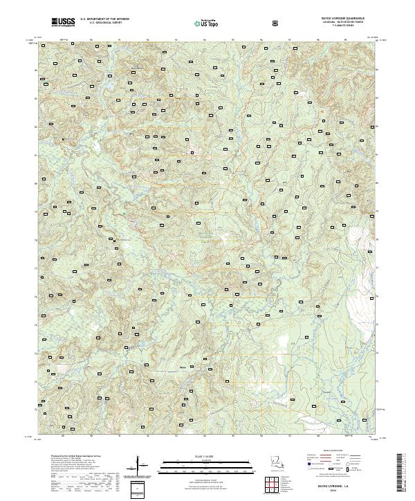 US Topo 7.5-minute map for Bayou Livrogne LA