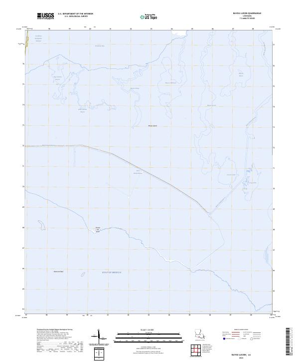 US Topo 7.5-minute map for Bayou Lucien LA