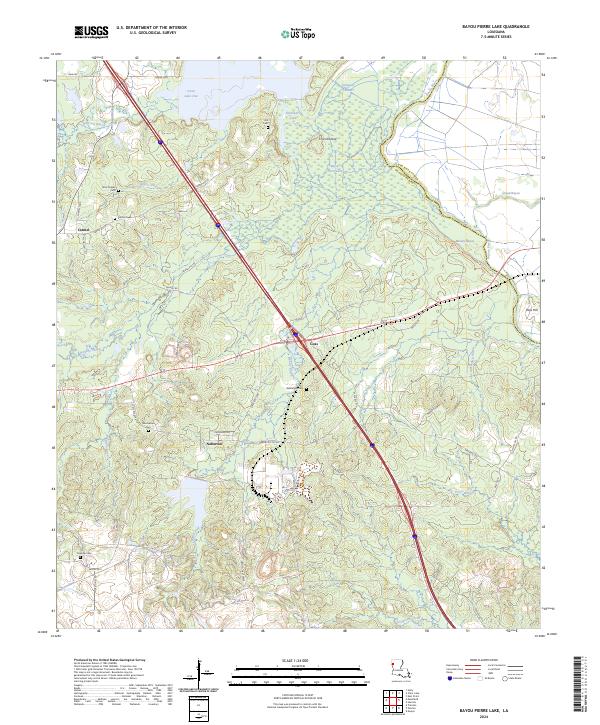 US Topo 7.5-minute map for Bayou Pierre Lake LA