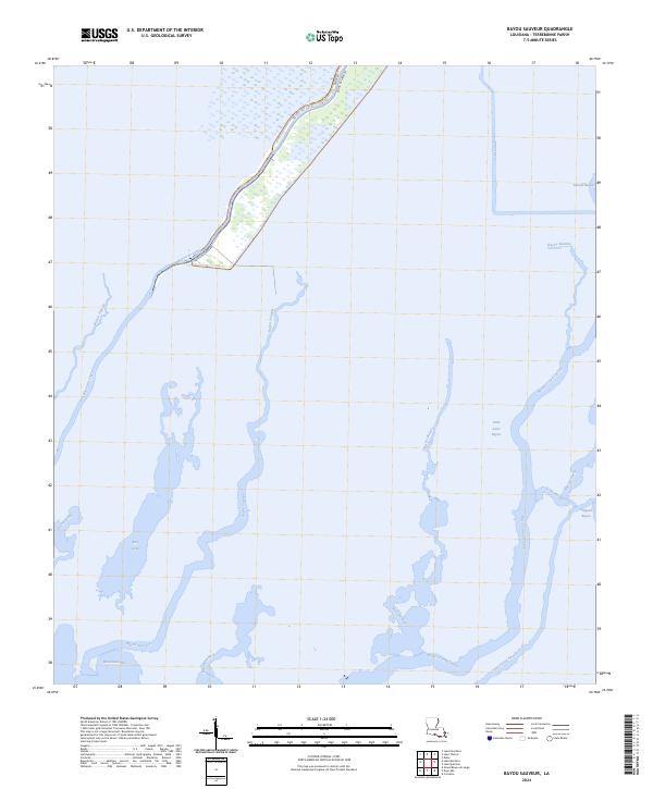 US Topo 7.5-minute map for Bayou Sauveur LA