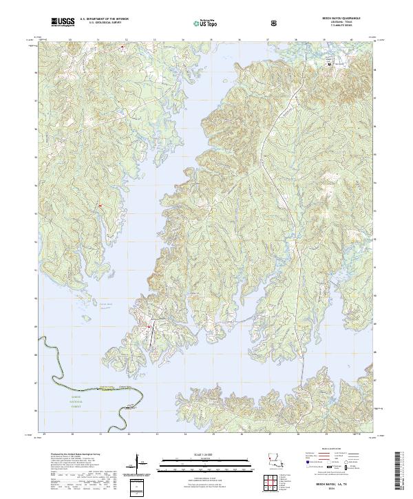 US Topo 7.5-minute map for Beech Bayou LATX