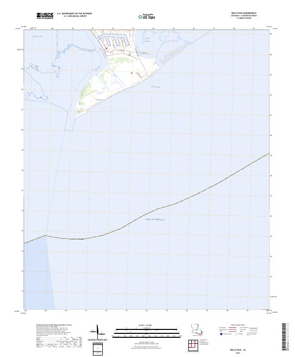 US Topo 7.5-minute map for Belle Pass LA