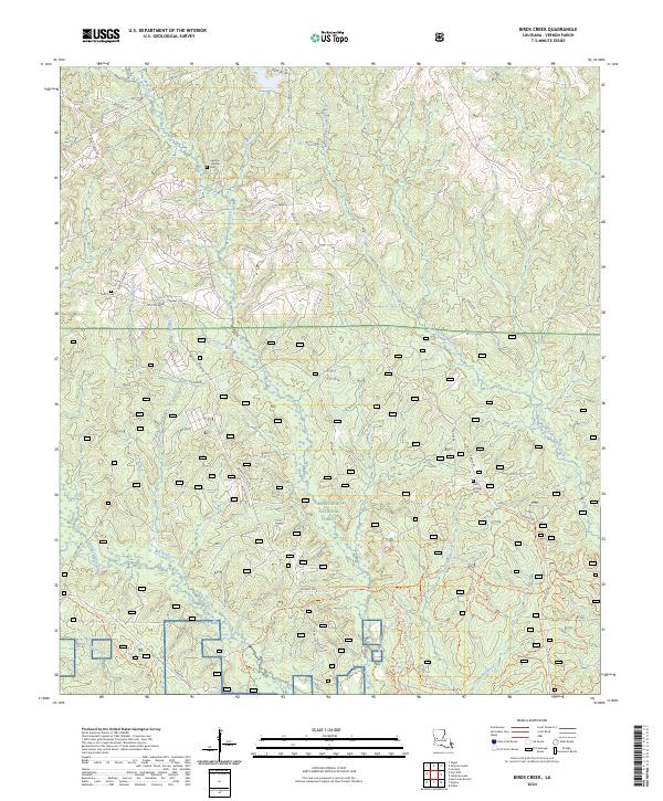 US Topo 7.5-minute map for Birds Creek LA