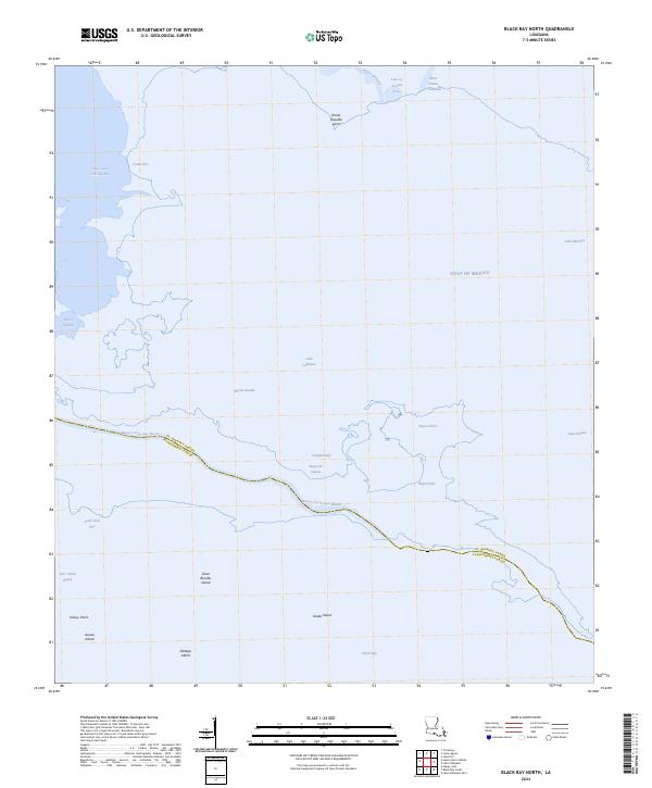 US Topo 7.5-minute map for Black Bay North LA