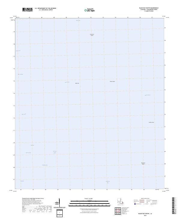 US Topo 7.5-minute map for Black Bay South LA