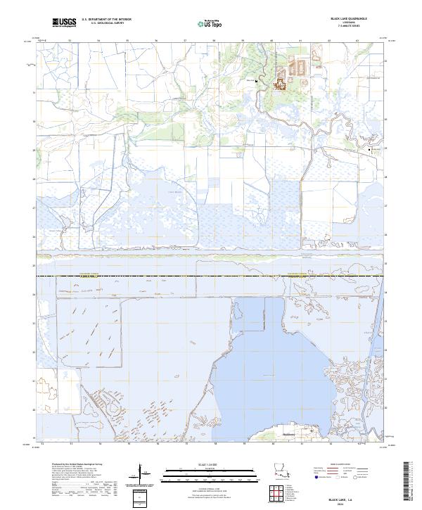 US Topo 7.5-minute map for Black Lake LA