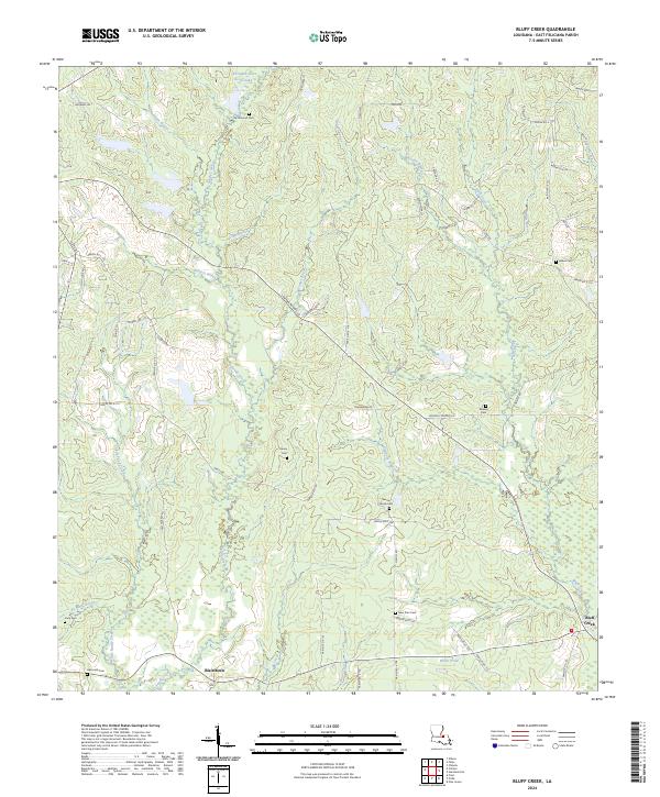 US Topo 7.5-minute map for Bluff Creek LA