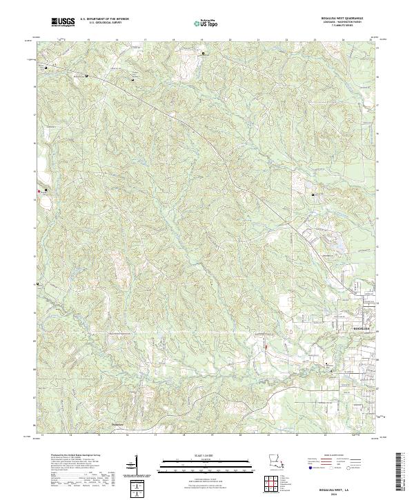 US Topo 7.5-minute map for Bogalusa West LA