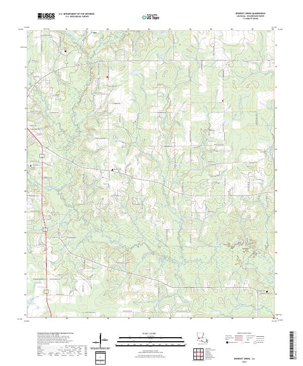 US Topo 7.5-minute map for Boneset Creek LA