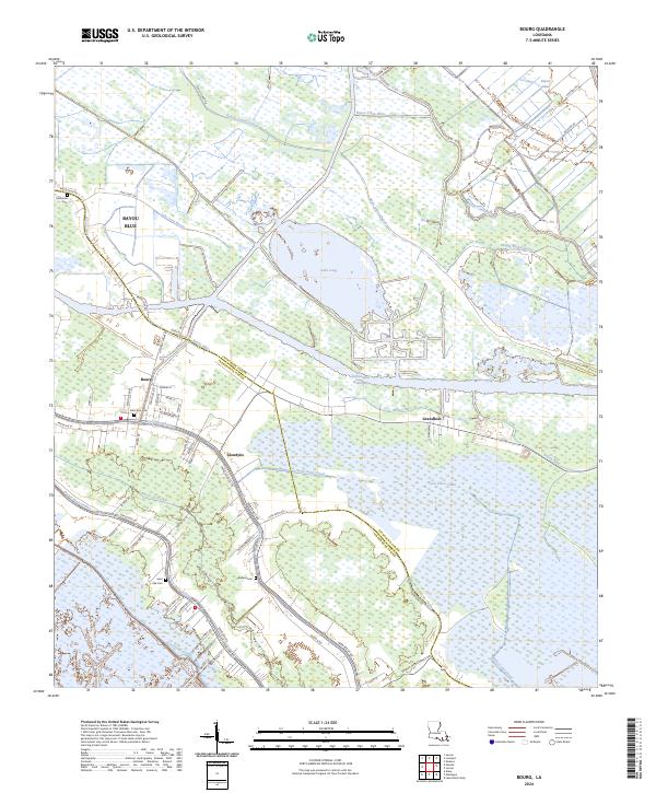 US Topo 7.5-minute map for Bourg LA