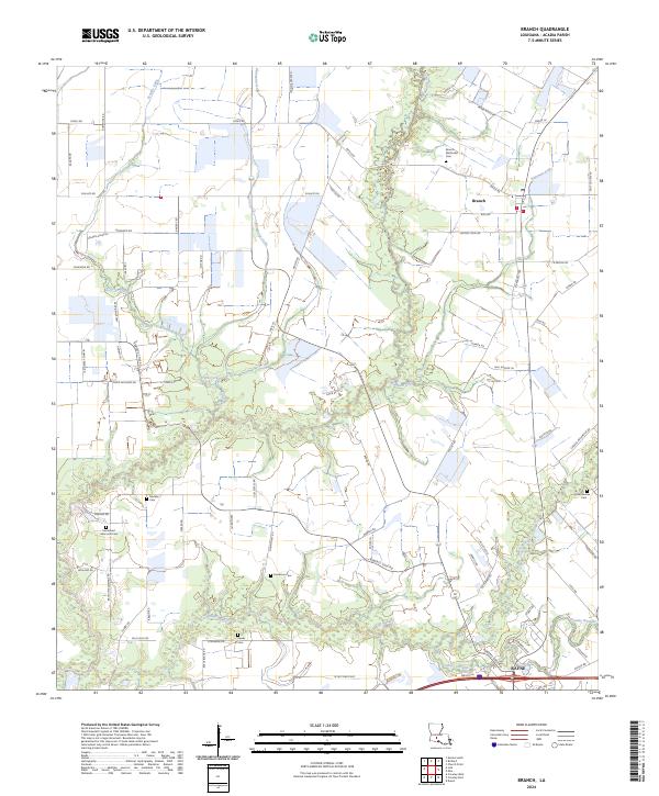 US Topo 7.5-minute map for Branch LA