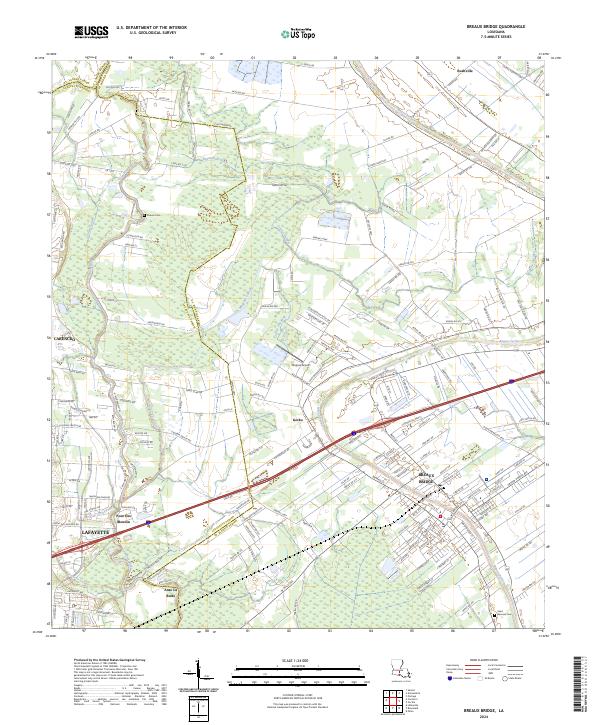 US Topo 7.5-minute map for Breaux Bridge LA