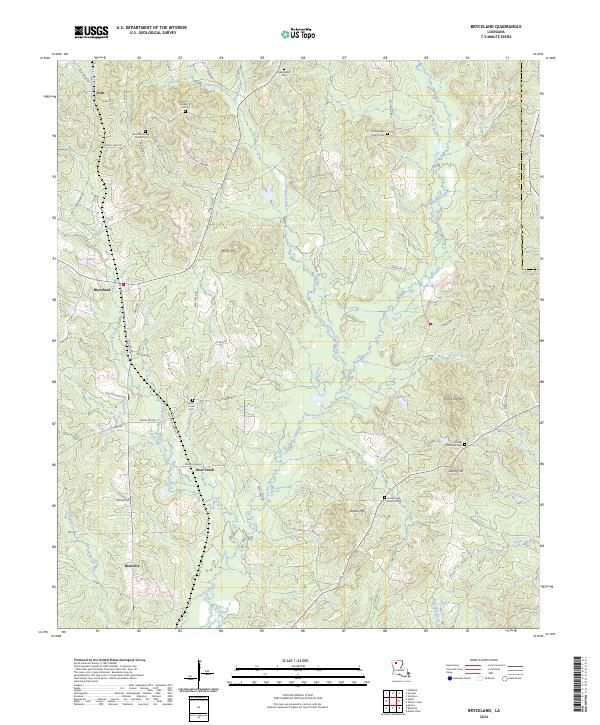 US Topo 7.5-minute map for Bryceland LA