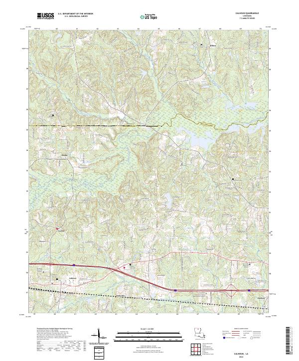 US Topo 7.5-minute map for Calhoun LA