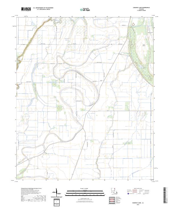 US Topo 7.5-minute map for Caraway Lake LA