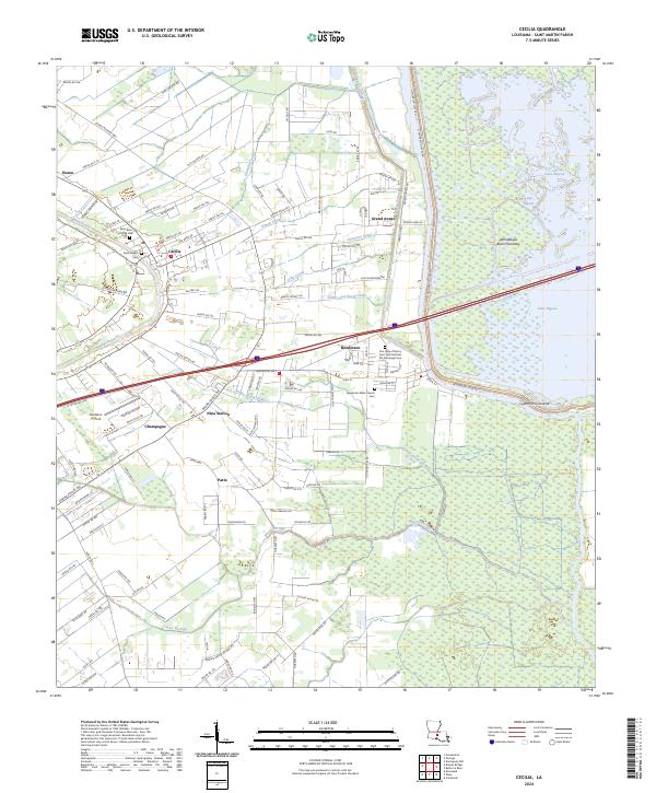 US Topo 7.5-minute map for Cecilia LA