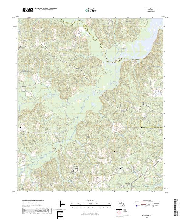 US Topo 7.5-minute map for Cedarton LA