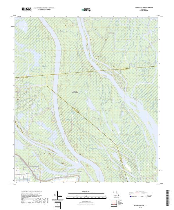 US Topo 7.5-minute map for Centerville NW LA