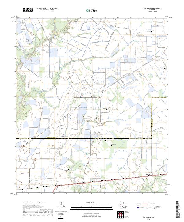 US Topo 7.5-minute map for Chataignier LA