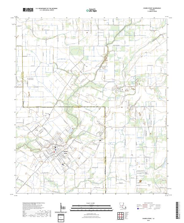 US Topo 7.5-minute map for Church Point LA