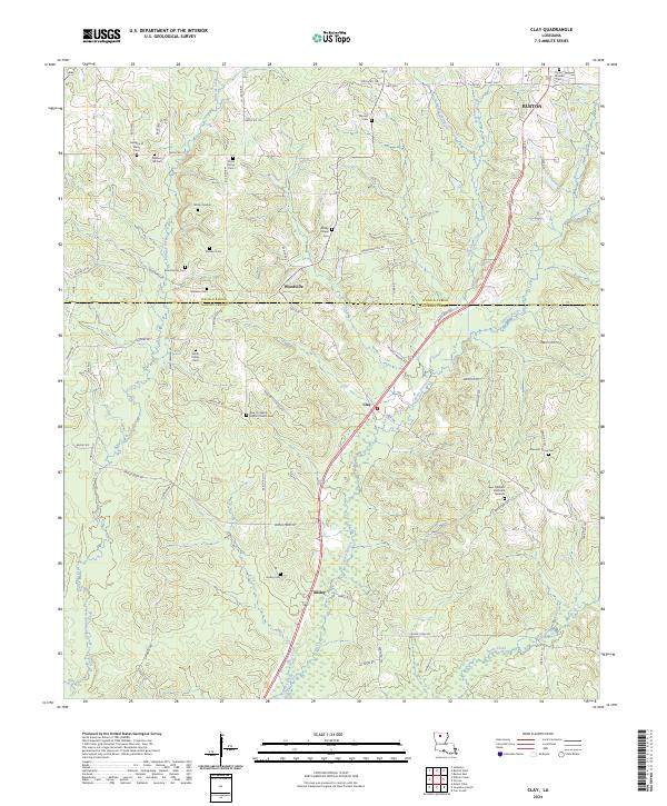 US Topo 7.5-minute map for Clay LA