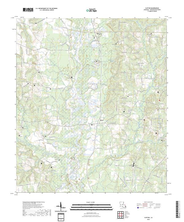 US Topo 7.5-minute map for Clifton LA