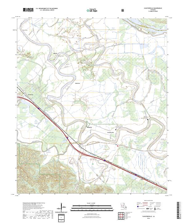 US Topo 7.5-minute map for Cloutierville LA