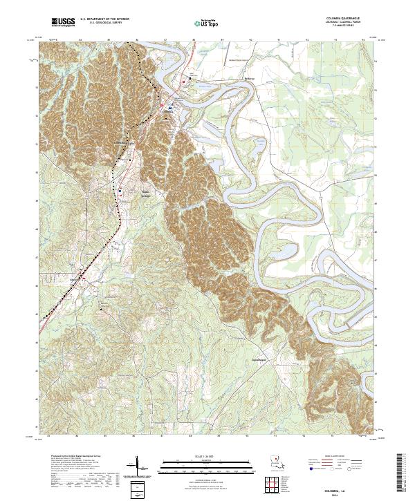 US Topo 7.5-minute map for Columbia LA