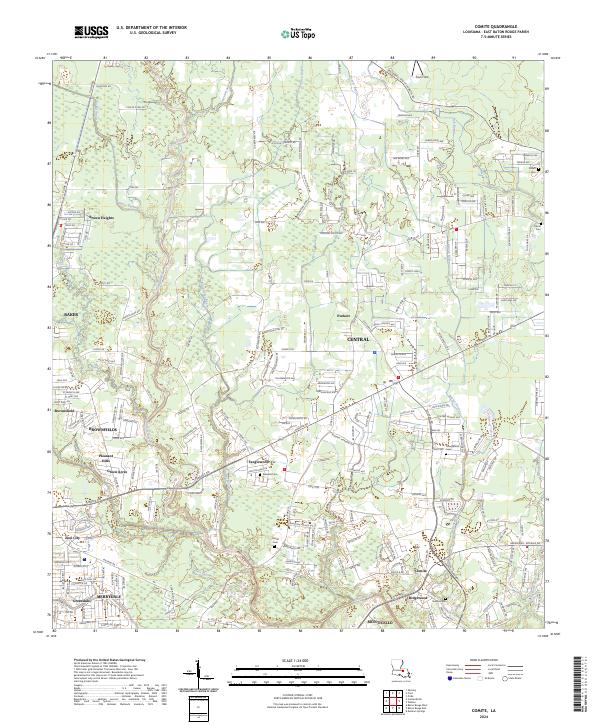 US Topo 7.5-minute map for Comite LA