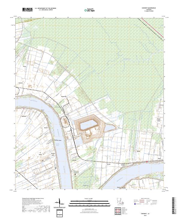 US Topo 7.5-minute map for Convent LA