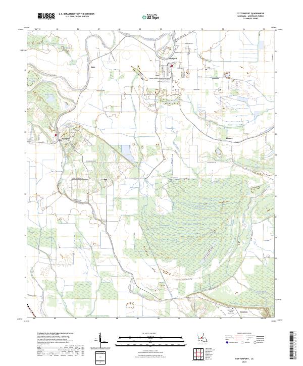 US Topo 7.5-minute map for Cottonport LA