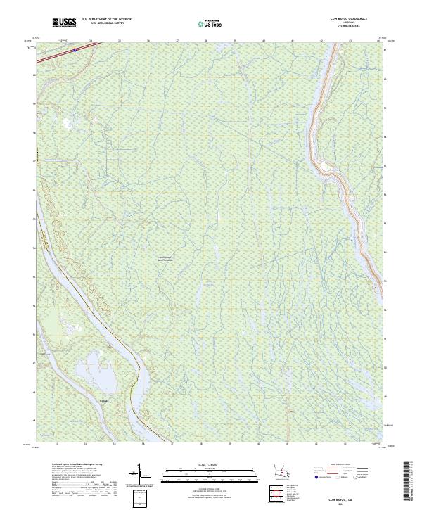 US Topo 7.5-minute map for Cow Bayou LA