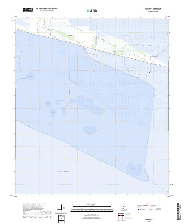 US Topo 7.5-minute map for Cow Island LA