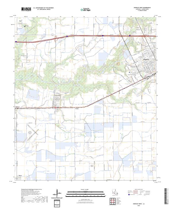 US Topo 7.5-minute map for Crowley West LA