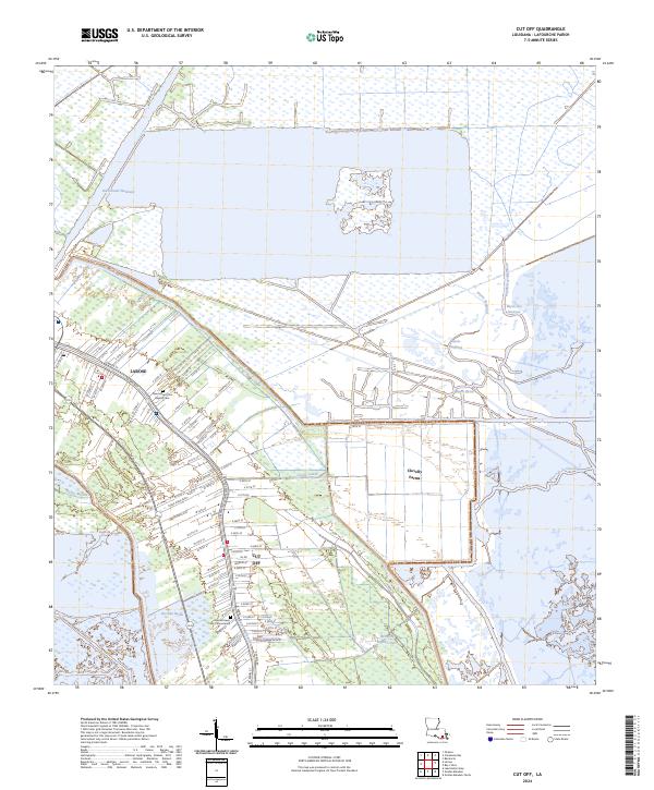 US Topo 7.5-minute map for Cut Off LA