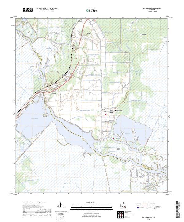 US Topo 7.5-minute map for Des Allemands LA