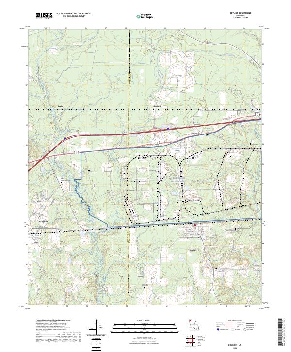 US Topo 7.5-minute map for Doyline LA