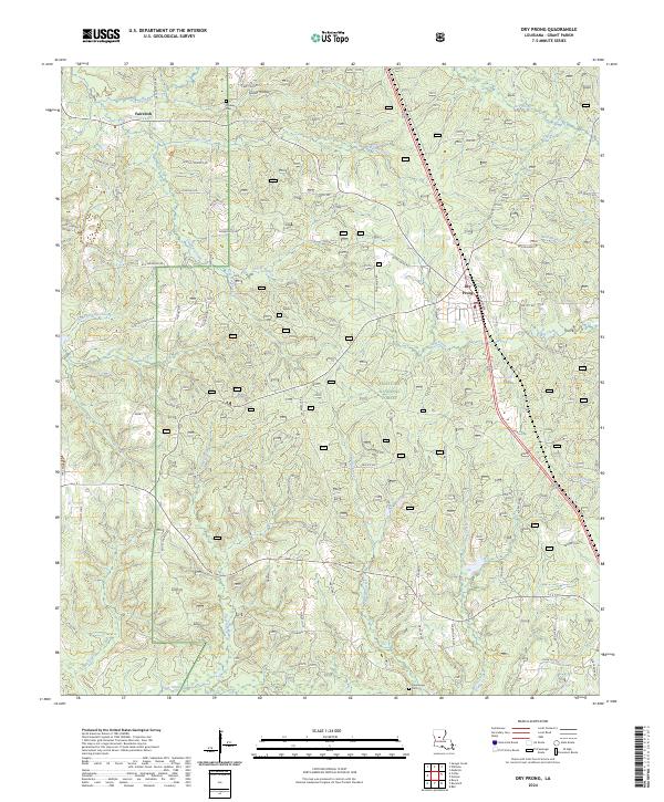 US Topo 7.5-minute map for Dry Prong LA