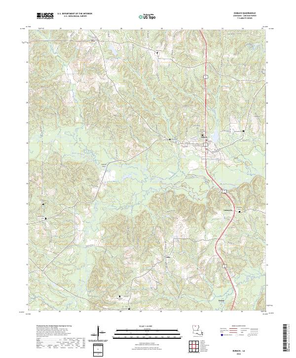 US Topo 7.5-minute map for Dubach LA