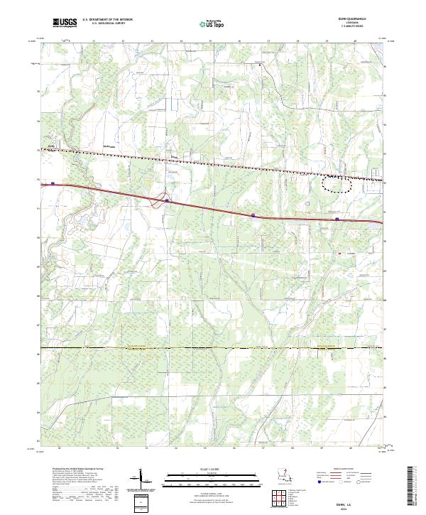 US Topo 7.5-minute map for Dunn LA