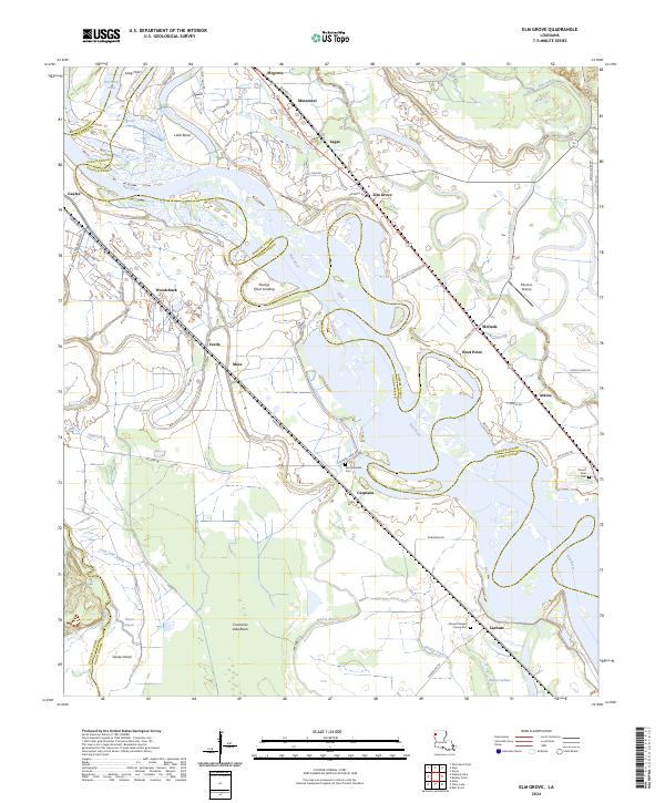 US Topo 7.5-minute map for Elm Grove LA