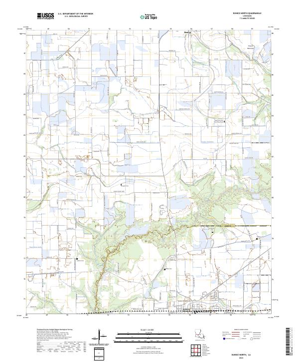 US Topo 7.5-minute map for Eunice North LA