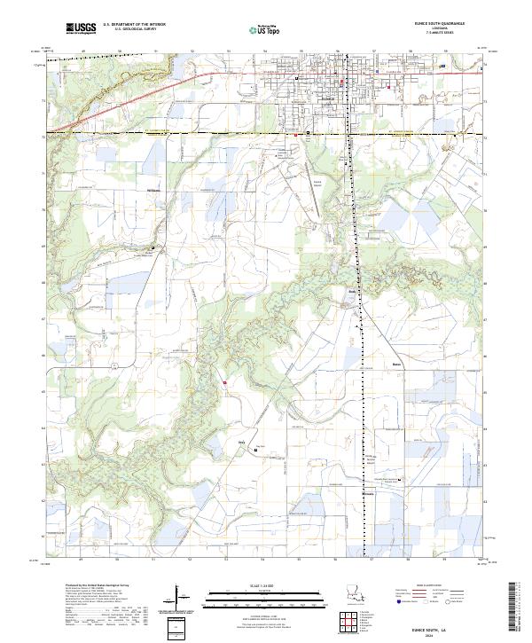 US Topo 7.5-minute map for Eunice South LA