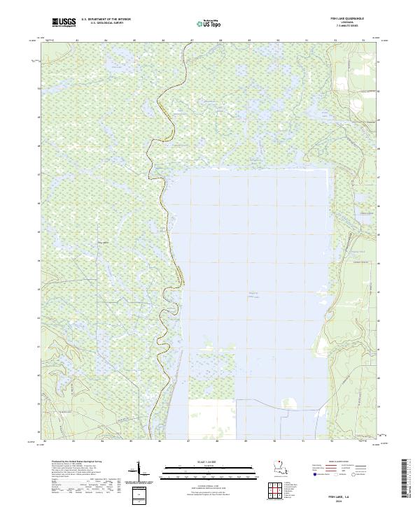 US Topo 7.5-minute map for Fish Lake LA